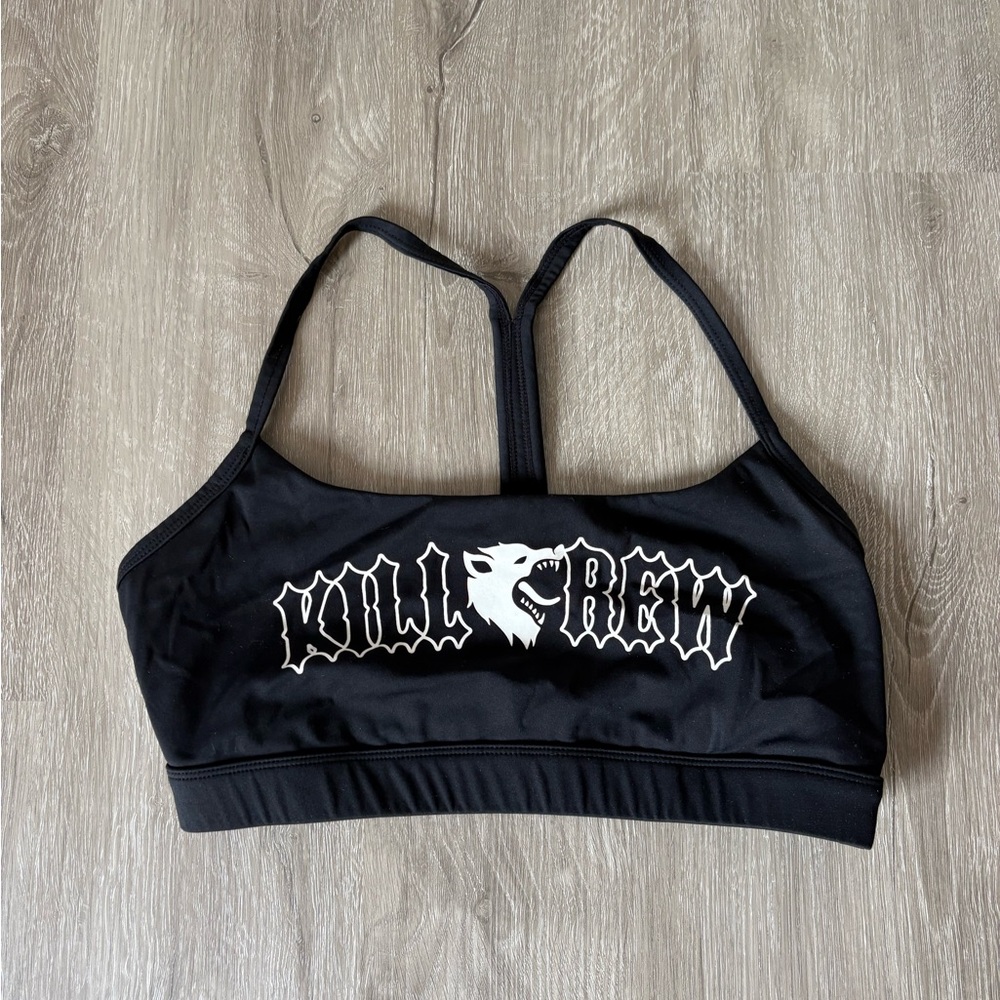 Black Kill Crew Logo Sports Bra